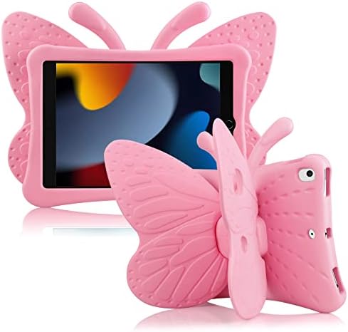 Vofolen iPad 10.2 9. / 8. / 7. generacija CASS Kids Girls 2021/2020/2019, 3D Slatka leptir krila lagana težina Eva pjena Kickstand
