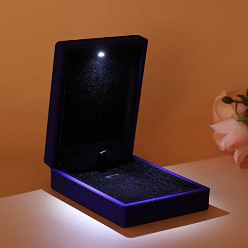 NUOBESTY nakit poklon kutija LED nakit slučaj naušnice privjesak kutija slučaj sa svjetlom za rođendan godišnjica vjenčanje angažman poklon ogrlica Poklon kutija