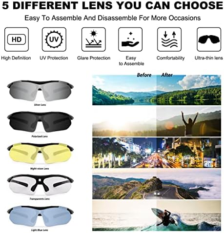 LIKELAR biciklističke naočare za muškarce, polarizirane sportske naočare za sunce UV400 zaštita Bejzbol ribolov žene biciklističke naočare za sunce