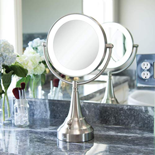 Zadro Osvijetljeno ogledalo za šminkanje 10x uvećanje LED 11 Dia ogledalo za šminkanje sa svjetlima i uvećanjem C na baterije