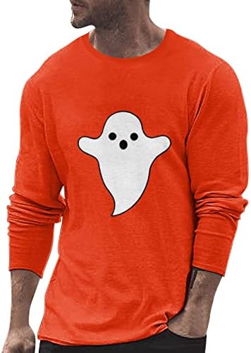 Noć vještica Muški 3D digitalni vrhovi Muški Halloween dugih rukava TEE 3D tamno tiskani O-izrez Vintage majica