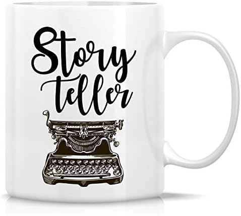 Retreez Funny Mug-Story Teller pisaća mašina pisac autor urednik 11 Oz keramičke šolje za čaj - smešni, sarkazam, sarkastični, motivacioni, inspirativni rođendanski pokloni za prijatelje, saradnike, tatu, mamu
