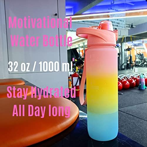 Boca za motivacijsku vodu s bocom vode za vrijeme slame 32 ozljeda za piće za piće s vremenom za planinarenje Work Work Worth Gym