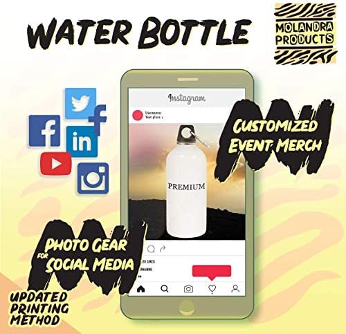 Molandra proizvodi quarterstaff - 20oz hashtag boca od bijelog vode od nehrđajućeg čelika sa karabinom, bijelom bojom