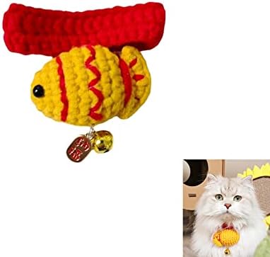 JCYUANI 1kom ovratnici za mačke slatki ovratnik za pse zabava rastezljivi ovratnici kostima s privjescima za ribe meka i udobna Veličina