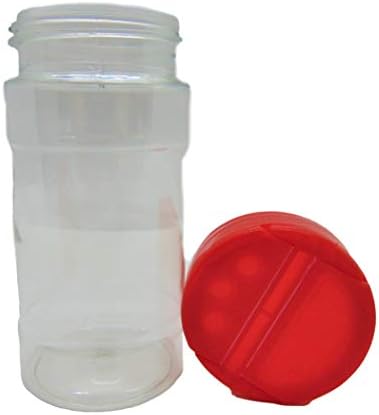 Veliki 8 OZ Clear Plastic Spice kontejner bočica sa crvenim poklopcem-Set 1-poklopac poklopac sa sipajte i Shifter Shaker. Savršeno za začine, začinsko bilje, trljanje ili prah.- Country Creek LLC