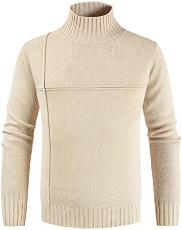 ADSDQ Radni proljetni tunik Dugi rujni bluze muške modne bluza Stretch Solid Color Turtleneck pamuk tanak fit