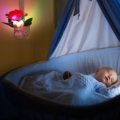 6 pakovanja gljiva noćna svjetla za uštedu energije LED utikač senzor svjetla zidni senzor svjetla noćna svjetla, djeca za odrasle Kreativni praznični pokloni za sobu za bebe spavaća soba kupatilo Koridor kuhinja