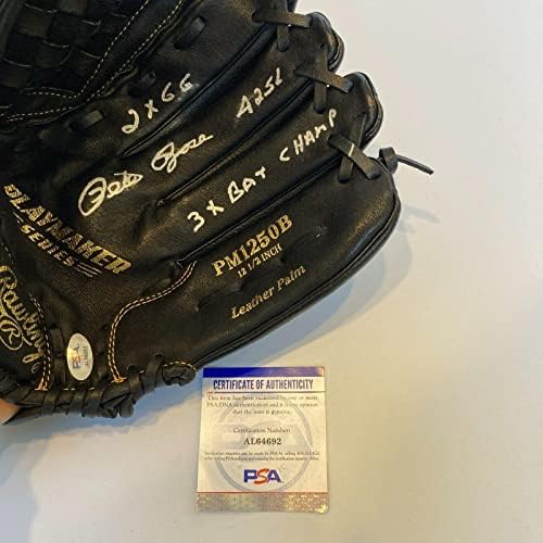 Pete Rose 4256 Hits 2x Gold Glove 3x Batting Champ potpisan upisana rukavica PSA-autogramom MLB rukavice