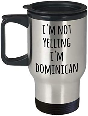 Hollywood & Twine Dominikanska putna krigla Ne vičem da sam dominikanski smiješni kup kafe gag pokloni za muškarce i žene