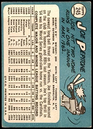 1965 TOPPS # 245 Joe Pepitone New York Yankees Dobar Yankees