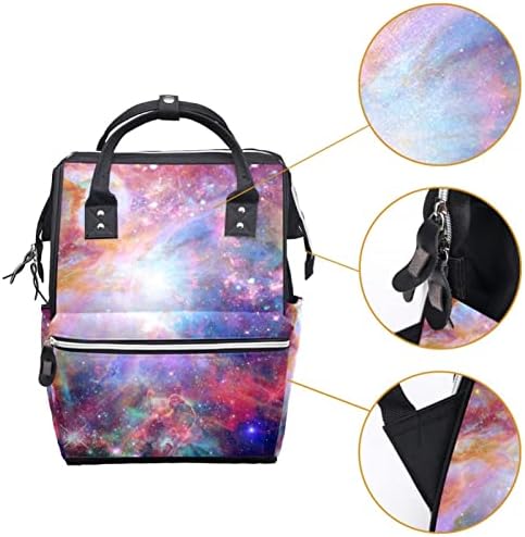 Guerotkr putnički ruksak, ruksak za torbu pelena, ruksak pelena, kosmički galaktički šareni Galaxy Doodle uzorak
