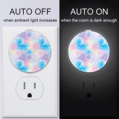 2 paket Plug-in Nightlight LED noćno svjetlo sa senzorom sumraka do zore za dječiju sobu, rasadnik, kuhinju, hodnik Crtić Sunce i