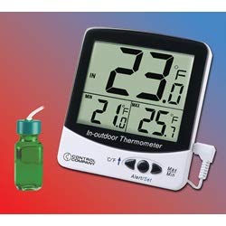 Digitalni Jumbo displej termometar sa sondom za flaše i sertifikatom tačnosti za zamrzivače, frižidere, inkubatore i vodena kupatila sa MIN / MAX