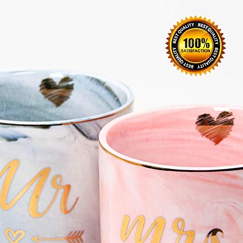 Vilight šolje Mr and Mrs EST 2021 za par - jedinstveni pokloni za vjenčanje i svadbeni tuš za mladenke i mladoženje - Set mermernih šoljica za kafu