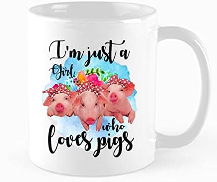 Smiješna šolja za kafu, Ja sam samo djevojka koja voli šolje za svinje, smiješni poklon za žene, svinjski pokloni, svinjska šolja