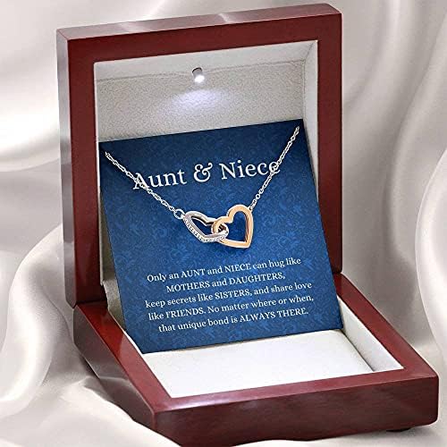 Nakit za poruke, ručno izrađena ogrlica - personalizirana poklon za međusobno zaključavanje srca, tetka i nećakinja Jedinstvena veza,