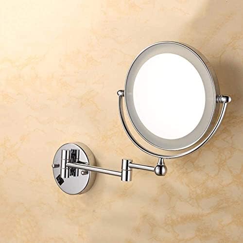 Ogledalo kozmetičko toaletno ogledalo 8 inča 7 puta uvećanje LED ogledalo za šminkanje sklopivo zidno viseće ogledalo ogledalo teleskopsko