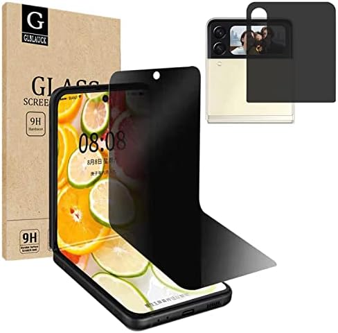 GLBLAUCK [2 Pakovanje] Zaštita ekrana za privatnost za Samsung Galaxy Z Flip 3 5G, 1 kom spolja + 1 kom unutrašnjeg ekrana Anti-špijunski