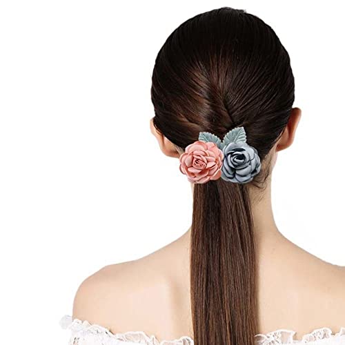 Ženske proljetne isječke Bun Snood HairBips Pokrijte neto konjski rep od krpe za platnu cvijet za kosu za kosu HOTELSKI NORSE Airlines Headwearge