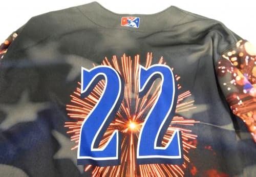 2022 Clearwater Cleshers Gabriel Yanez # 22 Igra Polovni crni dres 4. jula 48 2 - Igra Polovni MLB dresovi
