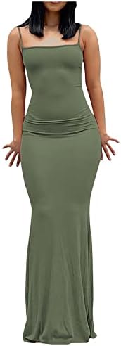Trebinski modni ženski remen bez rukava seksi solidna boja otvorena leđa tanka fit duga haljina