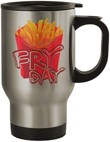 Sredina puta Fry Day # 338 - Lijep smiješan humor 14oz srebrna putna krigla