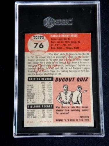 Pee Wee Reese 1953 bejzbol kartica 76 SGC 3 vrlo dobro snažno za ocjenu! - Bejzbol kartice za ublažavanje