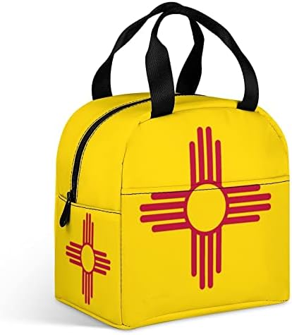 Zastava Novog Meksika torba za ručak za višekratnu upotrebu izolovana hladnjača prenosiva nepropusna torba za poslovni izlet u turističkim