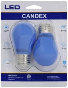 Candex plava S14 žičana lampa LED 10w ekvivalentna 1w sijalica, E26 Srednja baza, 2700k topla bijela, ne može se zatamniti