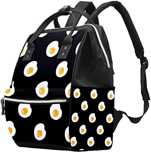 Guerotkr Travel Backpack, Bager za peleni, Backpack Pelenerine, bešavna pržena jaja crna uzorka