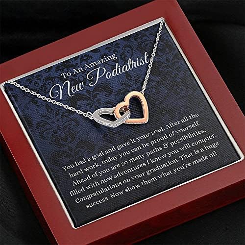 Nakit za poruke, ručno izrađena ogrlica - personalizirani poklon za međusobno zaključavanje, Podiatrist Digruast poklon, Grad Poklon