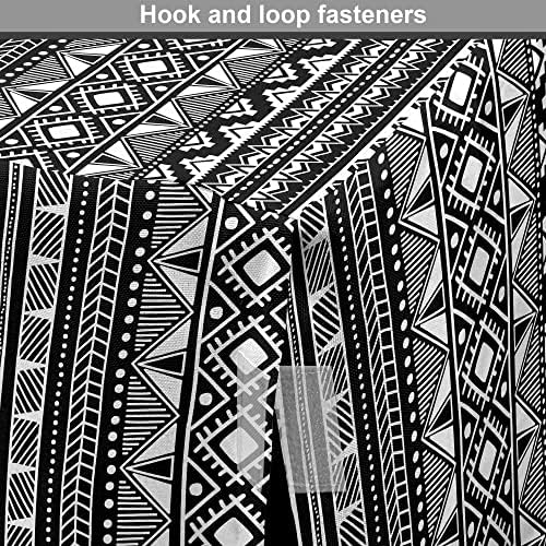 Lunalni plemenski pask pokrov, vertikalne pruge sa Chevronom Zigzags apstraktno jednobojno-ilustracija, jednostavan za korištenje