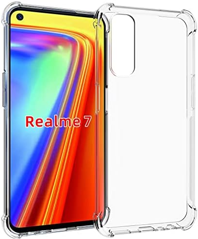 Slučaj Huangtaoli Kompatibilan je s Realme 7 4G, tanki mekani TPU otporan na prozir prozirnog kristalno čistog poklopca telefona sa