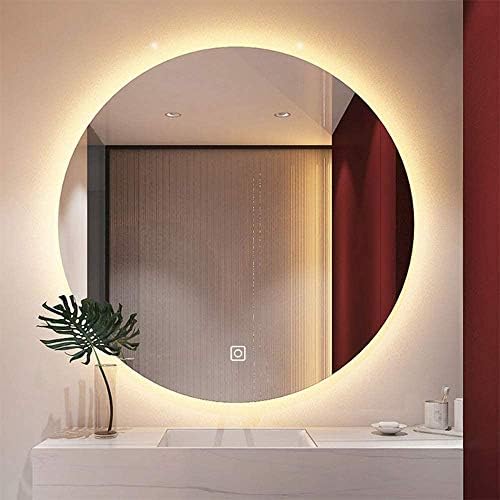 Houkai ogledalo okruglo zrcalo pozadinsko osvjetljenje LED svijetlo zrcalo okrugli zid-montirani pametni sa lampom ogledalo svijetlo