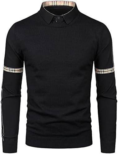 Jueščanzj Muška odjeća Lažna dvodijelna košulja košulja pletena džemper košulja