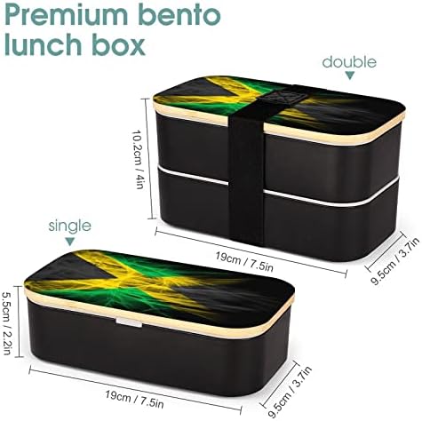 Jamaica Flag lunch Container 2 slaganje moderna B-en-To kutija sa viljuškom i kašikom za izlet u radnu školu