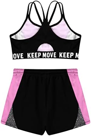 Hansber Kids Gimnastics / Dance / SWIM 2pcs Outfit TrackSit TIE-DYE Crop Top sa boyshorts Tankini kupaćim kostimi