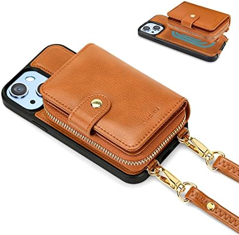 nuoku dizajniran za iPhone 14 Case Wallet sa RFID držačem za blokiranje kartice, magnetnim odvojivim remenom za narukvicu sa zatvaračem