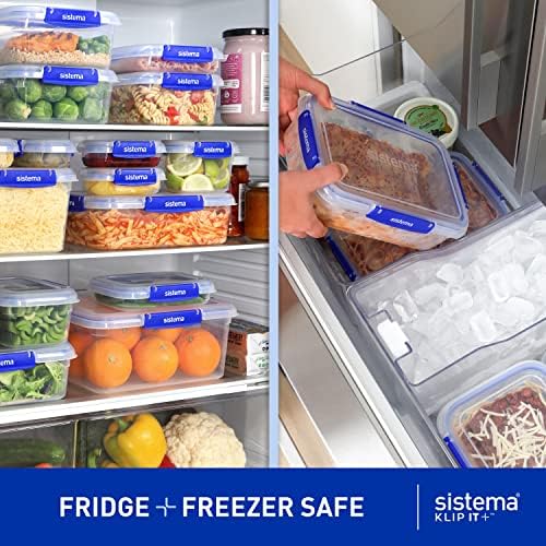 Sistema KLIP it PLUS posuda za skladištenje hrane / 5.5 L kvadrat / Slaganje & amp; hermetički zatvoreni frižider/zamrzivač kutije za hranu sa poklopcima | recikliranje sa Terracycle® | plastikom bez BPA
