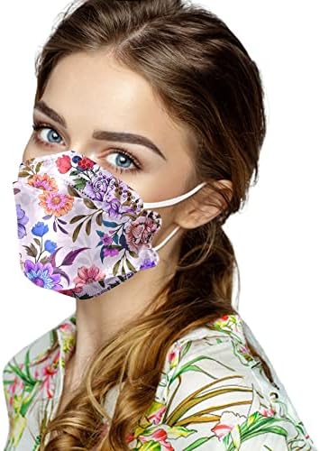 JMETRIE 100kom slatka jednokratna maska za lice za odrasle, maska sa cvjetnim printom maska za lice prozračna udobna maska za muškarce
