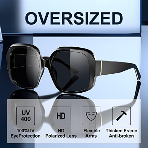 ViewJoy prevelike naočare za sunce za žene polarizirane UV zaštitne opružne šarke Jackie Ohh veliki kvadratni okvir klasični
