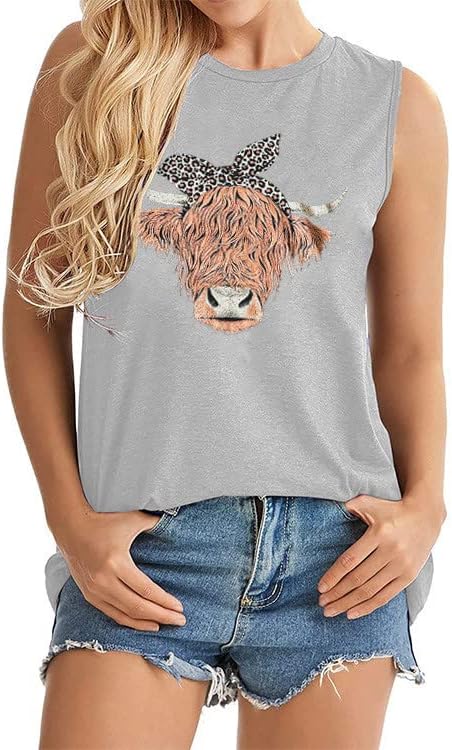 2023 Pamuk Leopard krava Ispiši labavi fit prevelizirani kawaii cami camisole rezervoar za bluzu za bluzu za plijen za žene VJ VJ