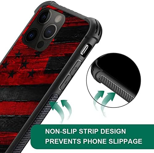 DJSOK Kompatibilan je s futrolom za iPhone 14 Plus, crne crvene zrno zrna američke zastave iphone 14 plus futrole za muškarce Žene