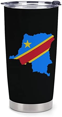 Kongo zastava Karta Plastična putnička krilica Vakuum izolirana kafa izdržljiva kolač automobila modna šolica za kavu