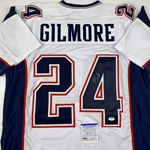 Autographing / potpisan Stephon Gilmore New England White Football Jersey PSA / DNA COA