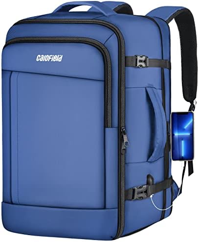 Putni ruksak za muškarce, 40L prevoz ruksak odobrenog leta, 17 inčni ruksak za laptop, vodootporan ruksak za otporan na Weekender