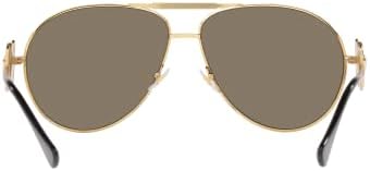 Versace Unisex naočare za sunce zlatni okvir, smeđe ogledalo Zlatna sočiva, 65MM