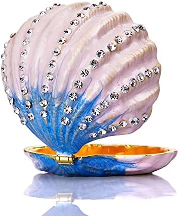 Yu Feng Seashell Figurine sa šarke sa šarkama za krinestones nakit nakit nakit nakita, kolekcionarski ukrasni okeanski nakit