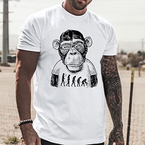 Ubst Ljetne majice za muške kratki rukav, ulični čimpanze majmun print Crewneck tee na vrhu casual redovno fit majica